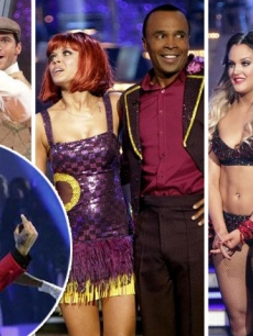 Wendy Williams and Tony Dovolani, Anna Trebunskaya and Sugar Ray Leonard, Lacey Schwimmer and Mike Catherwood, Chris Brown (inset)