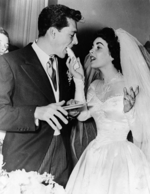 Dame Elizabeth Taylor and her first husband, Nick Hilton, on their wedding day on May 6, 1950 