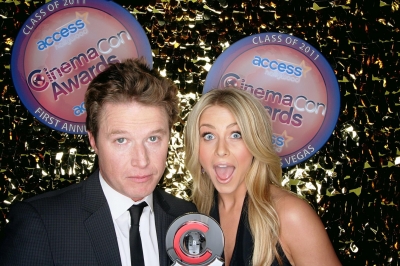 A sultry stare from Billy Bush and Julianne Hough at CinemaCon 2011 in Las Vegas, Nevada on March 31, 2011
