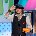 Johnny Depp accepts an award during Nickelodeon’s 24th Annual Kids’ Choice Awards at Galen Center in Los Angeles on April 2, 2011