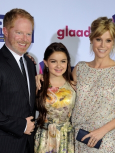 “Modern Family” stars Jesse Tyler Ferguson, Ariel Winter and Julie Bowen arrive at the 22nd Annual GLAAD Media Awards at the Westin Bonaventure Hotel in Los Angeles, Calif. on April 10, 2011 