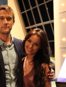 Nico Evers-Swindell and Camilla Luddington – who play William and Kate in Lifetime’s TV movie, “William & Kate,” - visit Access Hollywood Live on April 18, 2011 