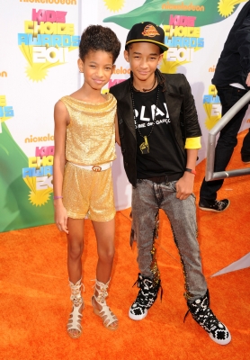 Willow Smith and Jaden Smith arrive at Nickelodeon’s 24th Annual Kids’ Choice Awards at Galen Center in Los Angeles on April 2, 2011