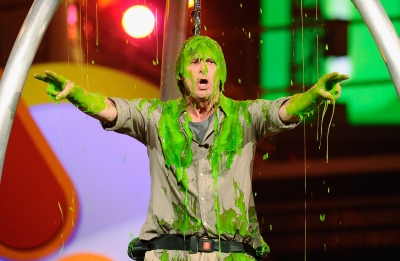 Jim Carrey gets slimed onstage during Nickelodeon’s 24th Annual Kids’ Choice Awards at Galen Center on April 2, 2011 in Los Angeles