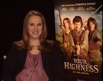 Natalie Portman smiles at the “Your Highness” junket in New York City, NY, on April 6, 2011