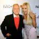 Hugh Hefner and Crystal Harris celebrate Hefner’s 85th birthday at the Palms Casino Resort in Las Vegas on April 9, 2011