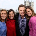Meredith Vieira, Kit Hoover, Billy Bush and Natalie Morales pose together after their segment on Tuesday’s Access Hollywood Live, London, April 26, 2011