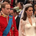 Prince William and Kate Middleton during their wedding ceremony on April 29, 2011