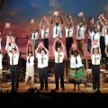 The cast of “The Book of Mormon” during the curtain call on the opening night of ‘The Book of Mormon’ on Broadway at Eugene O’Neill Theatre in New York City on March 24, 2011 