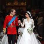 Prince William, Duke of Cambridge and Catherine, Duchess of Cambridge smile following their marriage at Westminster Abbey in London on April 29, 2011