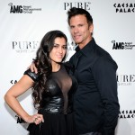 Shawna Craig and Lorenzo Lamas arrive at the Pure Nightclub at Caesars Palace for Lamas’ bachelor party in Las Vegas on March 27, 2011