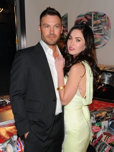 Brian Austin Green and Megan Fox attend the celebration of Jaguar Design and the 50th Anniversary of the Jaguar E-Type at The IAC Building in New York on April 20, 2011