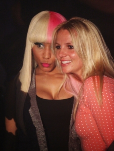 Nicki Minaj and Britney Spears pose together at Nicki’s concert at Hype in West Hollywood, Calif., on April 22, 2011