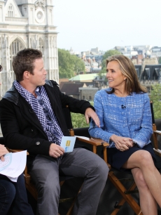 Meredith Vieira and Natalie Morales share their tales of covering the Royal Wedding with Access Hollywood Live’s Kit Hoover and Billy Bush, London, April 26, 2011