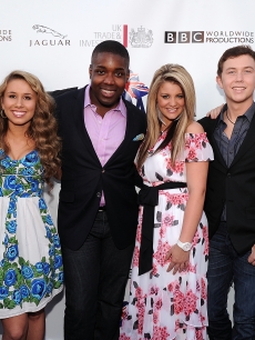 “American Idol” singers James Durbin, Haley Reinhart, Jacob Lusk, Lauren Alaina, Scotty McCreery, and Casey Abrams arrive at BritWeek’s VIP launch reception at the British Consul General’s residence in Los Angeles, Calif., on April 26, 2011