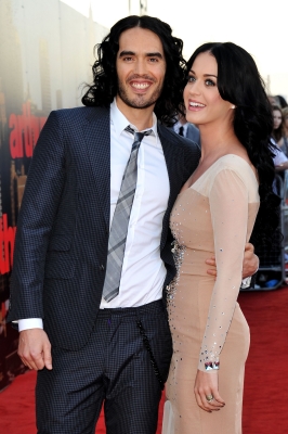 Russell Brand and Katy Perry are all smiles at the “Arthur” European premiere at Cineworld 02 Arena in London on April 19, 2011