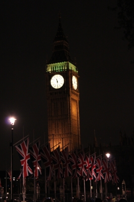 Big Ben on the eve of the Royal Wedding, London, April 28, 2011