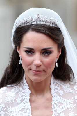 Catherine, Duchess of Cambridge smiles following her marriage to Prince William, Duke of Cambridge at Westminster Abbey in London on April 29, 2011