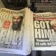 Headlines depict the death of Osama bin Laden in New York City on May 2, 2011