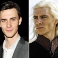 Harry Lloyd (left) and Harry as Viserys Targaryen in “Game of Thrones (right)