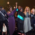 Oprah Winfrey, Patti LaBelle, Beyonce, Madonna and Dakota Fanning attend the “Surprise Oprah! A Farewell Spectacular” at the United Center, Chicago, May 17, 2011