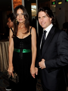 Katie Holmes and Tom Cruise arrive at the Simon Wiesenthal Center’s Annual National Tribute Dinner at the Beverly Wilshire Hotel in Beverly Hills, Calif. on May 5, 2011 