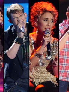 Lauren Alaina, James Durbin, Haley Reinhart and Scotty McCreery on “Amercain Idol,” May 2011
