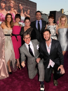 Judd Apatow, Maya Rudolph, Kristen Wiig, Rose Byrne, Melissa McCarthy, Jon Hamm, Ellie Kemper, Wendi McLendon-Covey, Rebel Wilson,Paul Feig and Chris O’Dowd at the premiere “Bridesmaids” in Los Angele on April 28, 2011