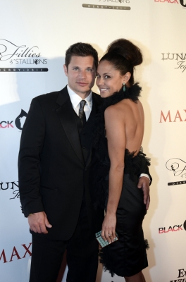 Nick Lachey and Vanessa Minnillo attend the 137th Kentucky Derby at Churchill Downs in Louisville, Kentucky, on May 7, 2011 