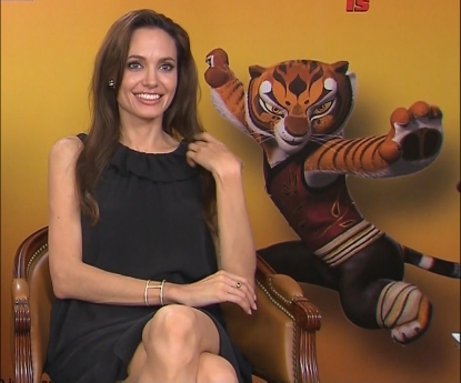 Angelina Jolie chats with Access Hollywood at the “Kung Fu Panda 2” junket in Cannes, France, on May 11, 2011