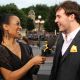 Access Hollywood’s Shaun Robinson and Sam Claflin at the “Pirates of the Caribbean: On Stranger Tides” premiere at Disneyland, Anaheim, Calif., May 7, 2011
