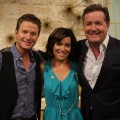 Billy Bush, Kit Hoover and Piers Morgan on Access Hollywood Live on May 26, 2011