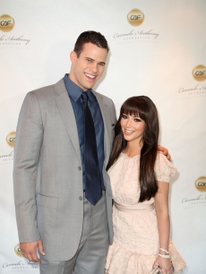 Kris Humphries and Kim Kardashian step out for “A Very Melo Brunch” in West Hollywood, Calif. on February 20, 2011 