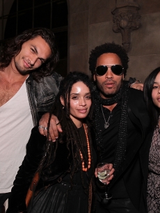 Jason Momoa, Lisa Bonet, Lenny Kravitz and Zoe Kravitz at Entertainment Weekly’s Party to Celebrate the Best Director Oscar Nominees held at Chateau Marmont, Los Angeles, on February 25, 2010