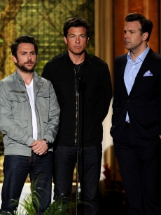 Charlie Day, Jason Bateman and Jason Sudeikis present an award onstage at Spike TV’s 5th annual ‘Guys Choice’ Awards at Sony Pictures Studios in Culver City, Calif., on June 4, 2011