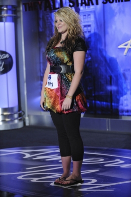 Lauren Alaina, 15, from Rosville, Georgia, performs in front of the judges during Season 10 of “American Idol”