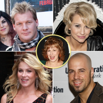 Clockwise from top left: Chris Jericho, Chelsea Kane, Chris Daughtry, Christina Applegate. Insert: Joy Behar