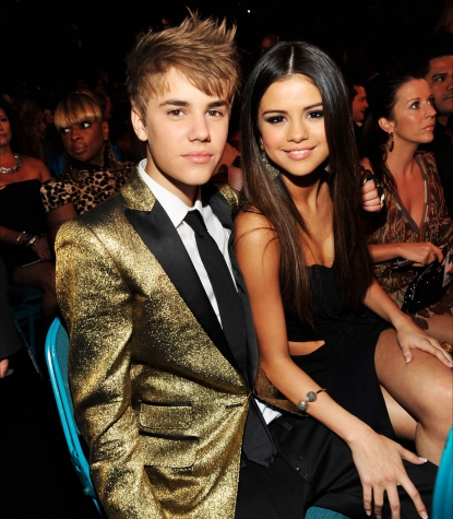 Justin Bieber and Selena Gomez spotted during the 2011 Billboard Music Awards at the MGM Grand Garden Arena in Las Vegas on May 22, 2011 