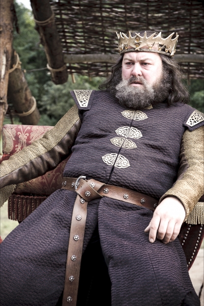 King Robert Baratheon (Mark Addy) watches the tournament for the Hand of the King, “Game of Thrones,” HBO, 2011 King Robert Baratheon (Mark Addy) watches the tournament for the Hand of the King, “Game of Thrones,” HBO, 2011