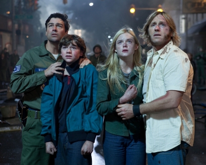 Kyle Chandler, Joel Courtney, Elle Fanning and Ron Eldard in Paramount Pictures’ “Super 8”