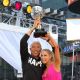 “Dancing with the Stars” champions Hines Ward and Kym Johnson visit ABC’s “Good Morning America” on Military Island in Times Square in New York City on May 25, 2011 