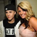 Justin Bieber and “Idol’s” Lauren Alaina pose backstage at the 2011 CMT Music Awards at the Bridgestone Arena, Nashville, on June 8, 2011
