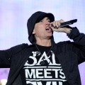 Eminem performs on stage during Bonnaroo 2011 at What Stage in Manchester, Tenn., on June 11, 2011 