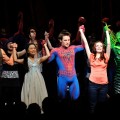 The cast of “Spider-Man Turn Off The Dark” during curtail call at the Broadway opening night at Foxwoods Theatre on June 14, 2011 in New York City