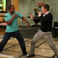Sugar Ray Leonard and Billy Bush get ready to rumble on the set of Access Hollywood Live on June 16, 2011