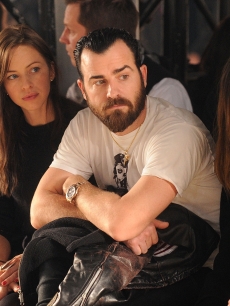 Heidi Bivens and Justin Theroux attend the Y-3 Fall 2011 fashion show during Mercedes-Benz Fashion Week at 82 Mercer in New York City on February 13, 2011 