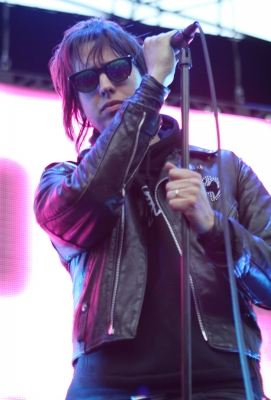Julian Casablancas from The Strokes performs on stage at KROQ’s Weenie Roast on June 4, 2011