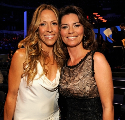 Sheryl Crow and Shania Twain attend the 2011 CMT Music Awards at the Bridgestone Arena on June 8, 2011 in Nashville, Tenn.