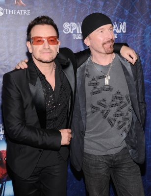 U2’s Bono and The Edge attend the opening night of  ‘Spider-Man Turn Off The Dark’ on Broadway, New York City on June 14, 2011