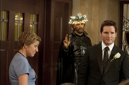 Edie Falco and Peter Facinelli in the “Nurse Jackie” Season 3 finale, Showtime, 2011